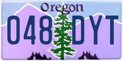 OR license plate 048DYT