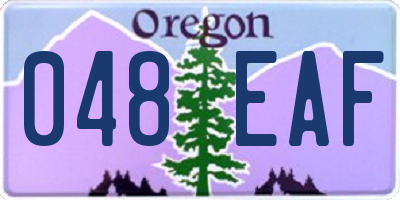 OR license plate 048EAF