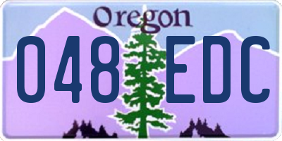 OR license plate 048EDC