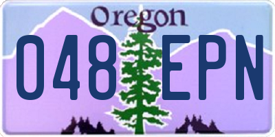 OR license plate 048EPN