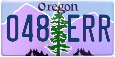 OR license plate 048ERR