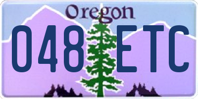 OR license plate 048ETC