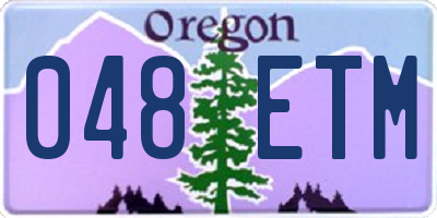 OR license plate 048ETM