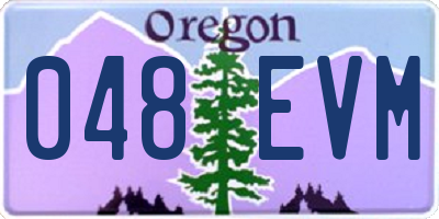 OR license plate 048EVM