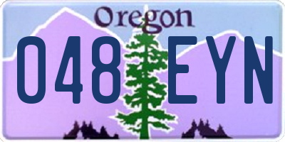 OR license plate 048EYN