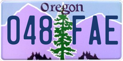 OR license plate 048FAE