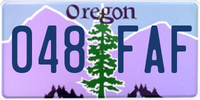 OR license plate 048FAF