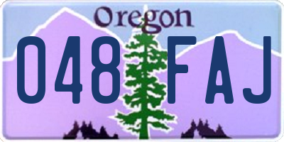 OR license plate 048FAJ