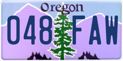 OR license plate 048FAW