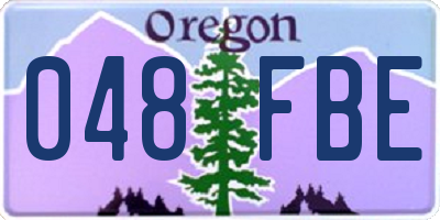 OR license plate 048FBE