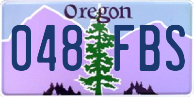 OR license plate 048FBS