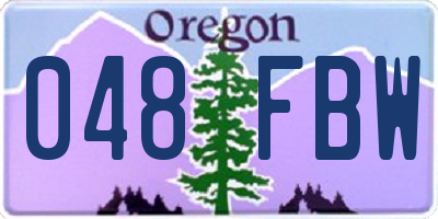 OR license plate 048FBW