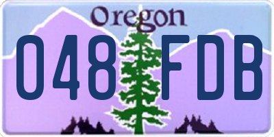 OR license plate 048FDB