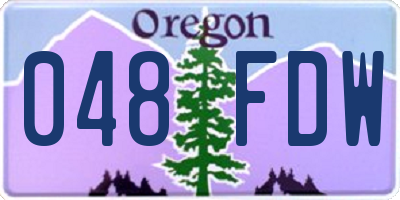 OR license plate 048FDW