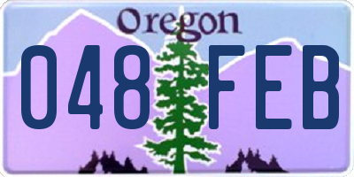 OR license plate 048FEB