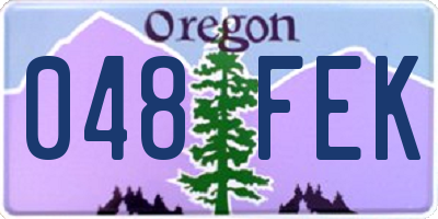OR license plate 048FEK