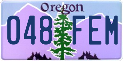 OR license plate 048FEM