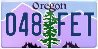 OR license plate 048FET