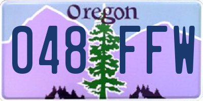 OR license plate 048FFW