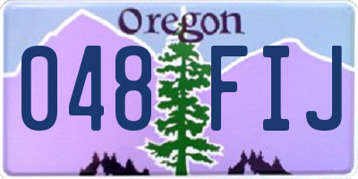 OR license plate 048FIJ
