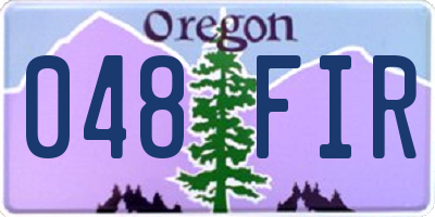 OR license plate 048FIR