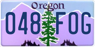 OR license plate 048FOG
