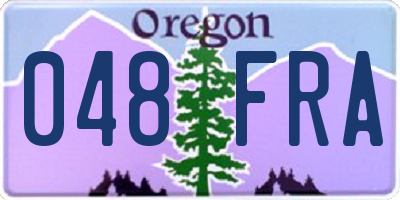 OR license plate 048FRA