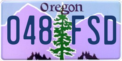 OR license plate 048FSD
