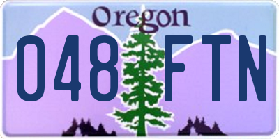 OR license plate 048FTN