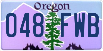OR license plate 048FWB