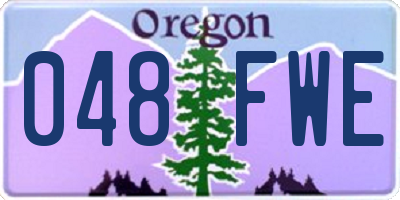OR license plate 048FWE
