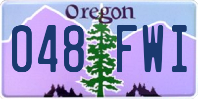 OR license plate 048FWI