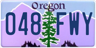 OR license plate 048FWY