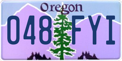 OR license plate 048FYI