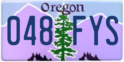 OR license plate 048FYS