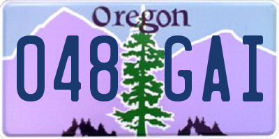 OR license plate 048GAI
