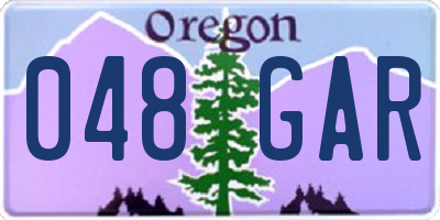 OR license plate 048GAR