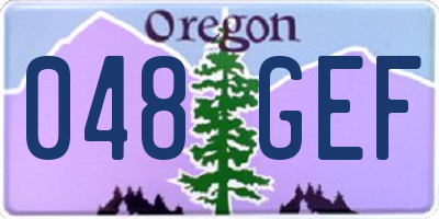 OR license plate 048GEF