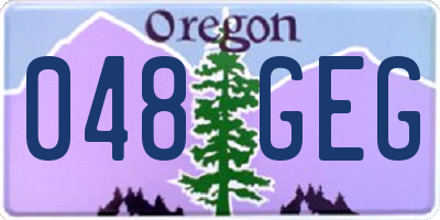 OR license plate 048GEG