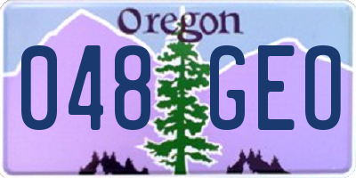 OR license plate 048GEO