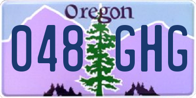 OR license plate 048GHG