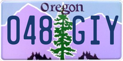OR license plate 048GIY