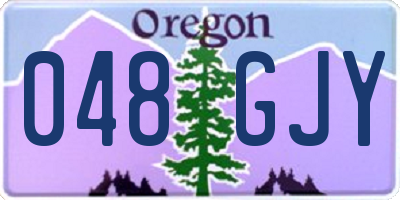 OR license plate 048GJY