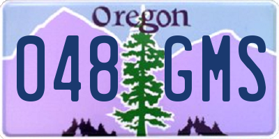 OR license plate 048GMS