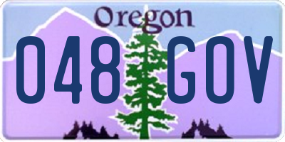 OR license plate 048GOV