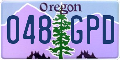 OR license plate 048GPD