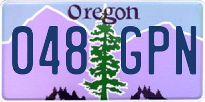 OR license plate 048GPN