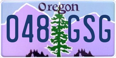 OR license plate 048GSG