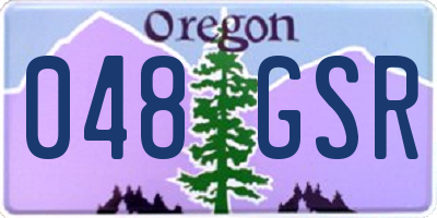 OR license plate 048GSR