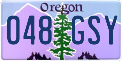 OR license plate 048GSY